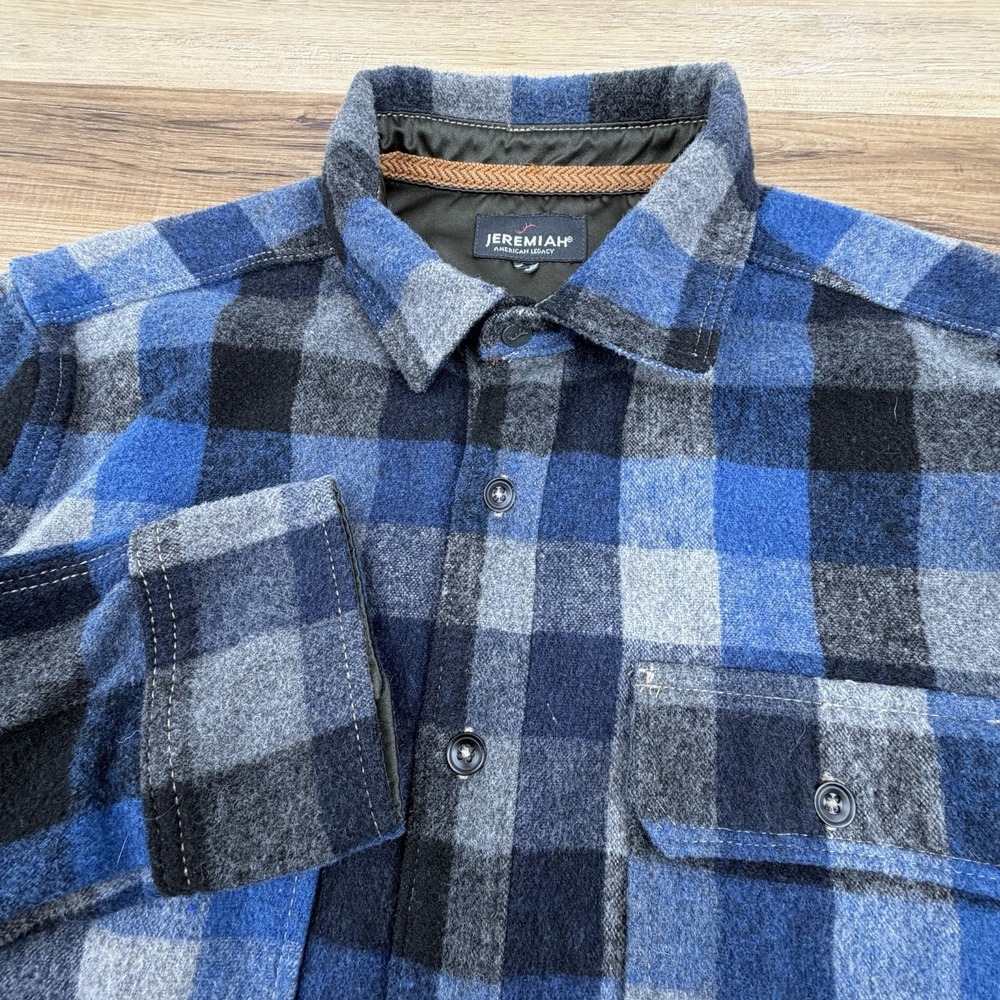 Jeremiah Shirt Mens M/L Flannel Plaid Button Up American Legacy Outdoor Wool